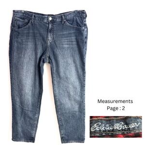 Eddie Bauer Sz: P16 Denim Boyfriend Relaxed-Fit Jeans / Y2K Plaid Lined 5-Pocket